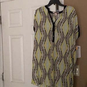 Yello and black brown top